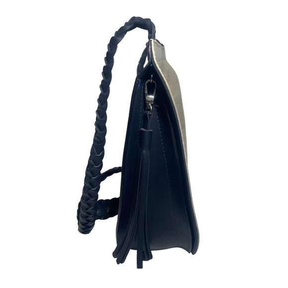 Dogo Women Shoulder Bag Crossbody Change Is Good Grey Blue Butterfly Vegan - Picture 4 of 10